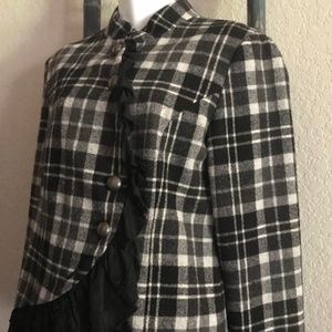 Kenzie black & white plaid jacket
